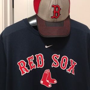 Mens Boston Red Sox shirt Hat dri fit Nike new era